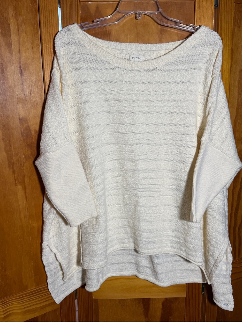 Pilcro by Anthropologie Oversized Textured Sweater Tunic in Cream| Sz M
